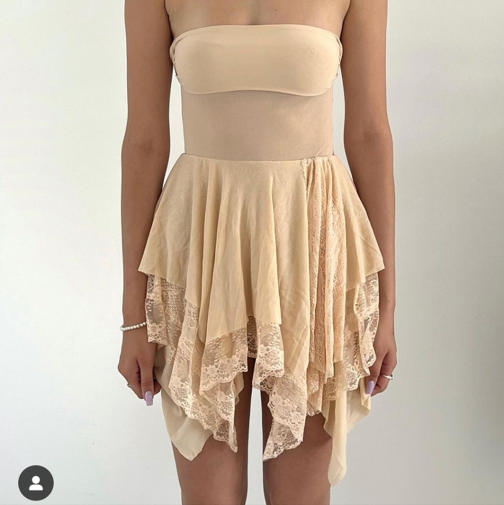 Unique Sheer Front Mini Dress